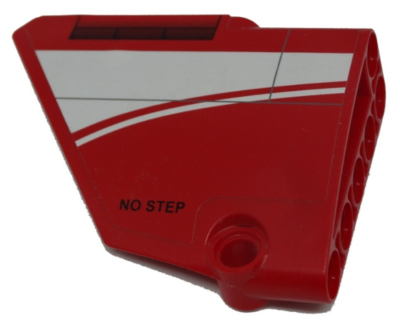 Lego Technic, Panel Fairing #13 Large Short Smooth, Side A with White Curved Stripe Pattern (Sticker) - Set 9394