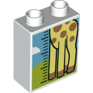 Duplo Brick 1 x 2 x 2 with Giraffe Body Height Chart Print / White