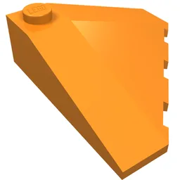 Brick Wedged, Sloped 18° 4 x 4 Corner / Orange