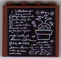 Panel 1 x 4 x 3 - Hollow Studs with Classroom Blackboard Pattern (Sticker) - Set 5378