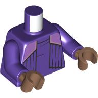 Lego Torso Dress, Black Lines, Lavender Panels print, Dark Purple Arms, Medium Brown Hands / Dark Purple