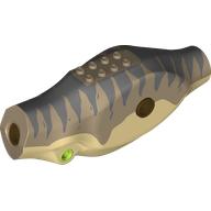 Lego Animal Body Part, Dinosaur, Tyrannosaurus Rex Body with Tan Belly, Sand Blue Markings print / Dark Tan