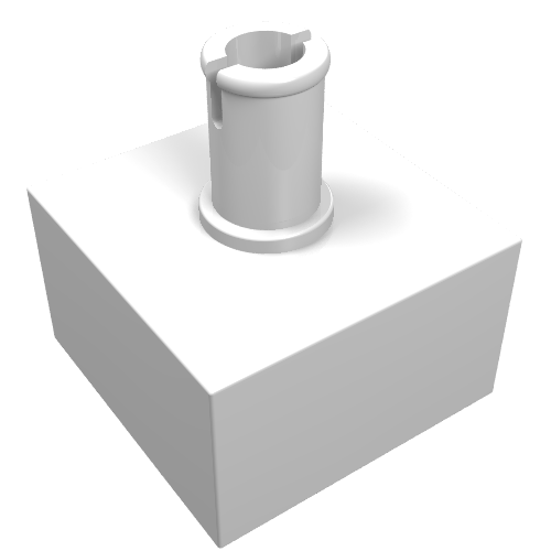 Lego Brick Special 2 x 2 No Studs, Top Pin / White