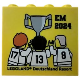 Brick 2 x 4 x 3 with 'LEGOLAND Deutschland Resort EM 2024' Print / Yellow