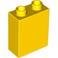 Duplo Brick 1 x 2 x 2 with 'LEGO IMAGINATION CENTER' and 'Downtown Disney ® District Anaheim Grand Opening January 2001' Print / Yellow