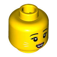 Lego Minifig Head Easter Bunny, Eyelashes, Pink Lips, Buck Teeth Print / Yellow