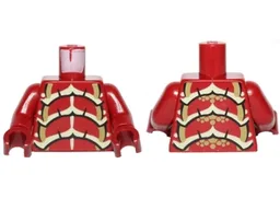 Torso Galaxy Squad Buggoid with Olive Green, Yellowish Green and Black Exoskeleton Pattern / Dark Red Arms / Dark Red Hands