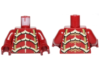 Lego Torso Galaxy Squad Buggoid with Olive Green, Yellowish Green and Black Exoskeleton Pattern / Dark Red Arms / Dark Red Hands
