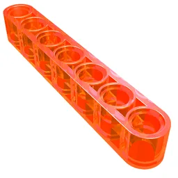 Technic Beam 1 x 7 Thick / Trans-Neon Orange