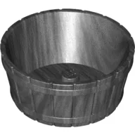 Barrel Half Large with Axle Hole / Pearl Titanium