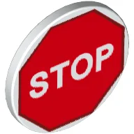 Road Sign Clip-on 2 x 2 Round with Stop Sign Print / White