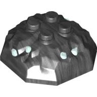 Rock 4 x 4 x 1 1/3, Top with Trans-Light Blue Crystals Pattern / Pearl Titanium