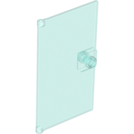 Lego Door 1 x 4 x 6 Smooth with Square Handle Plinth / Trans-Light Blue