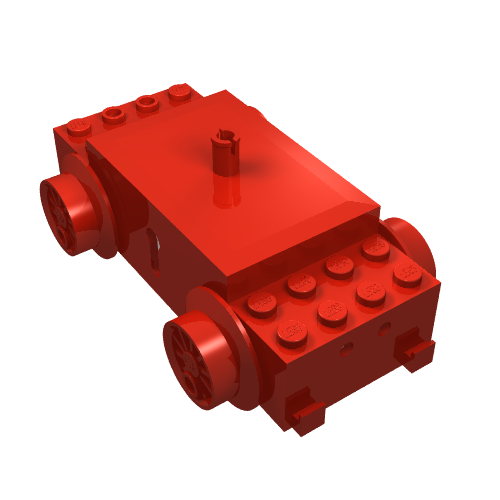 Lego Motor, Train Base, 12V Modern Type I with 2 round contact holes / Red