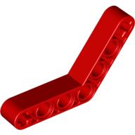 Lego Technic Beam 1 x 7 Bent (4 - 4) Thick / Red