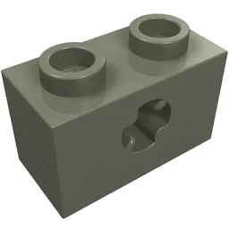Technic Brick 1 x 2 with Axle Hole Type 2 [X Opening] / Dark Gray