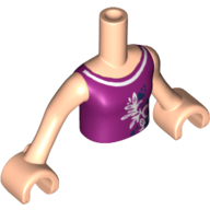 Lego Minidoll Torso Girl with Magenta Top with Butterfly Print / Light Nougat Arms and Hands / Light Nougat