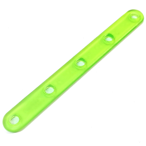 Lego Clikits Connector, Straight 2 x 14 with 5 Holes / Trans-Light Bright Green