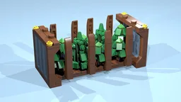 Open 20-Feet Container (8 studs wide) with 8 Trees
