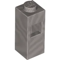 Brick Special 1 x 1 x 2 with Extra Tube Side [Piece of Resistance] / Flat Silver