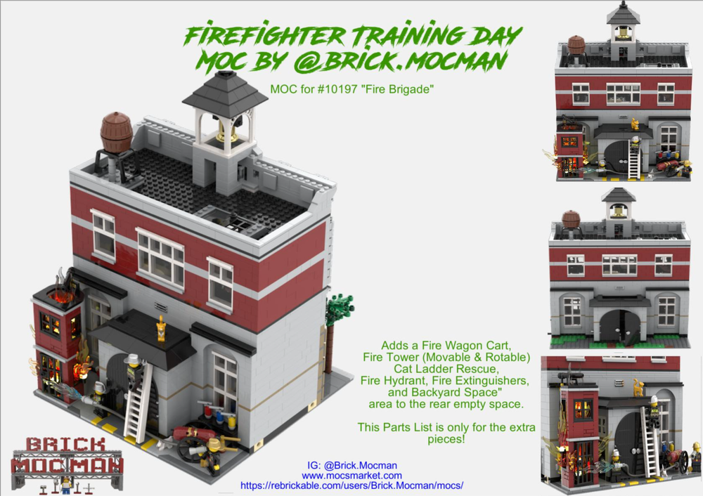 Lego Firefighter Training Day - Backyard MOC for set #10197 "Fire Brigade"