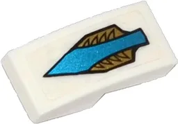 Slope, Curved 2 x 1 x 2/3 with Blue Arrow and Gold Feathers Pattern (Sticker) - Set 70124