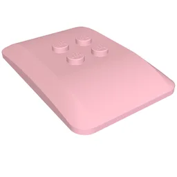 Brick Curved 6 x 4 x 2/3 Quad Curved with 2 x 2 Studs / Bright Pink