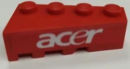 Wedge 4 x 2 Right with White 'acer' Pattern (Sticker) - Set 8142-1