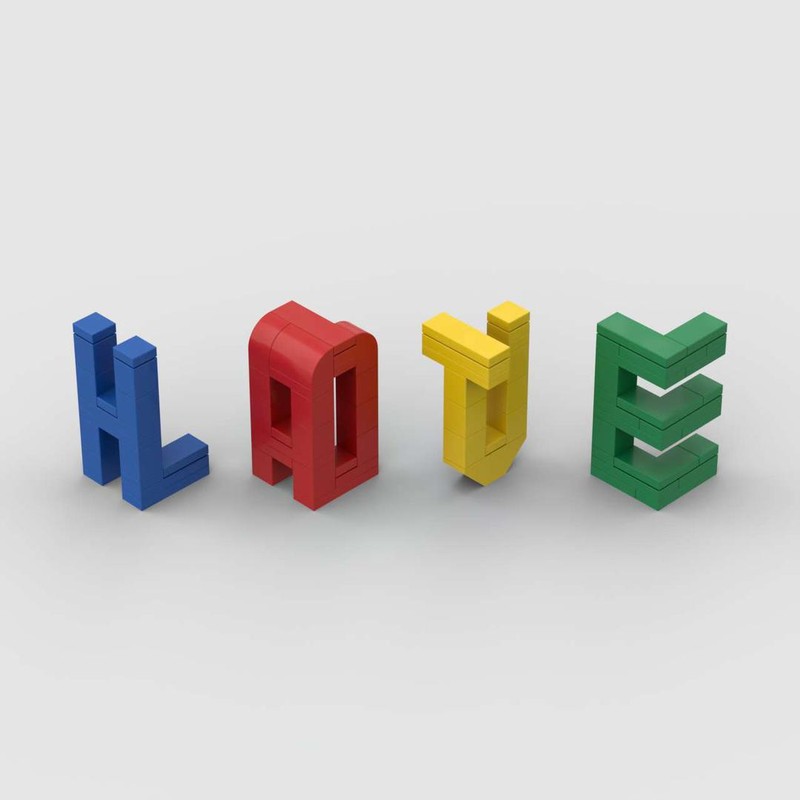 Lego 3D Letter Love and Hate 3x3x5