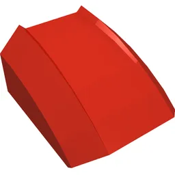 Brick Curved 2 x 2 with Lip, No Studs / Red