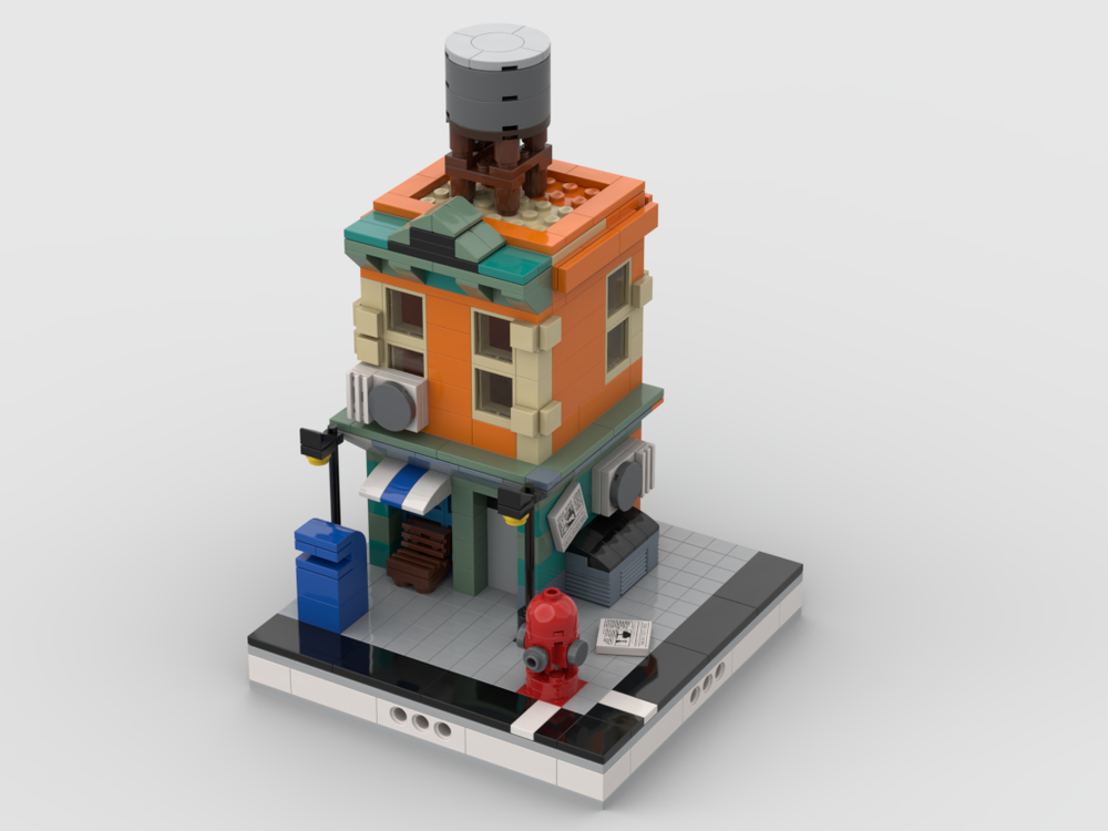 Lego Neighborhood building with shop for Mini Modular City