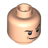 Lego Minifig Head Draco Malfoy, Dual Sided, Smirking / Troubled Print [Blocked Open Stud] / Light Nougat