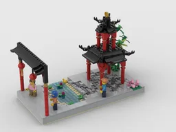 Chinese Park with small temple