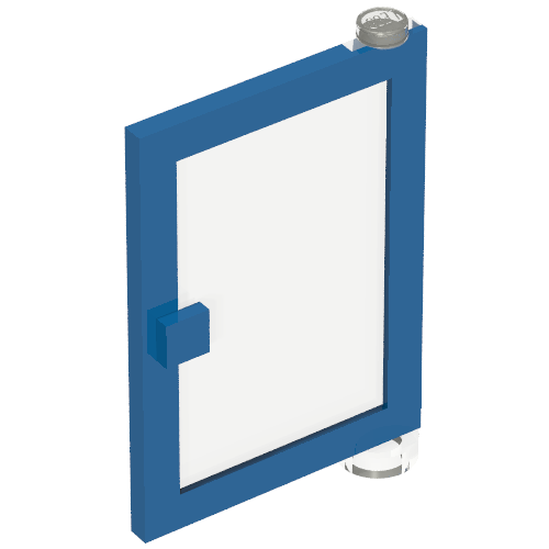 Lego Door 1 x 4 x 5 Right with Trans-Clear Glass / Blue