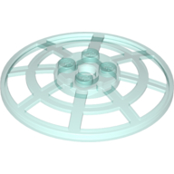 Lego Dish 6 x 6 Inverted, Radar / Webbed [Anti-studs at 90°] / Trans-Light Blue