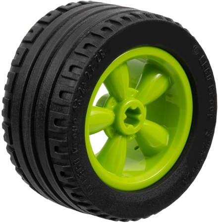 Lego Wheel 30.4mm D. x 20mm with No Pin Holes and 5 Large Spokes with Black Tire 43.2 x 22 ZR (42716 / 44309)