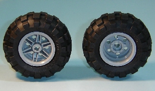 Lego Wheel 30.4mm D. x 20mm with No Pin Holes and Reinforced Rim with Black Tire 56 x 26 Balloon (56145 / 55976)