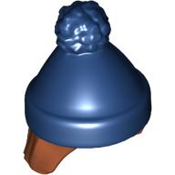 Lego Hair and Hat, Dark Blue pattern with Hair Straight Shoulder Length / Dark Orange