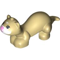 Lego Animal, Ferret with /White Face, Bright Pink Nose print