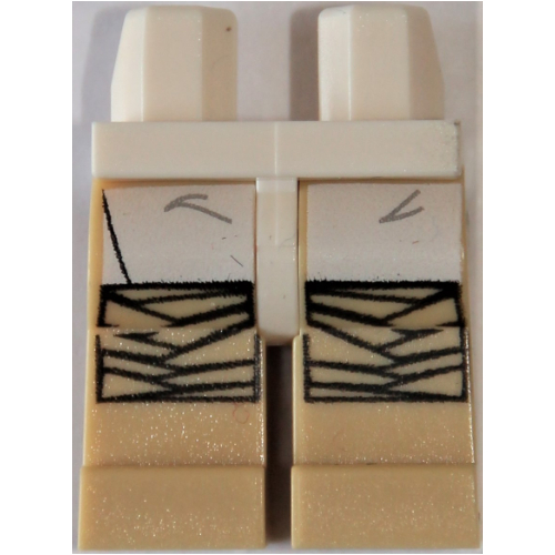 Lego Hips and Tan Legs with White Leggings, Puttees Thin Wrap Print