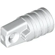 Hinge Cylinder 1 x 2 Locking with 1 Finger and Axle Hole On Ends [No Side Slots] / White