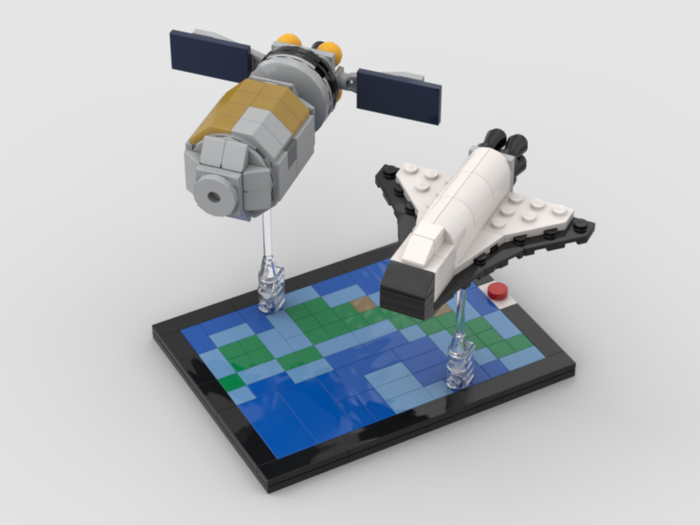 Lego Hope-X and Fuji Spacecraft over Japan