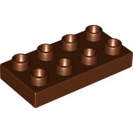 Lego Duplo Plate 2 x 4 / Reddish Brown