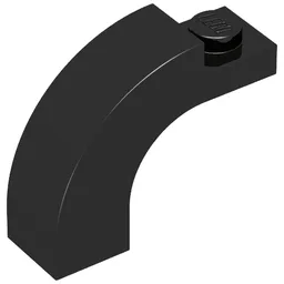 Brick Arch 1 x 3 x 2 Curved Top / Black
