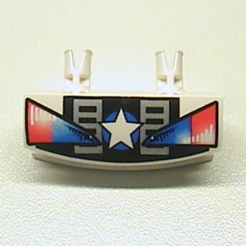 Lego Grille 1 x 4 with Two Pins with Star & Headlights Print
