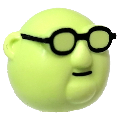 Lego Minifig Head Special (Dr. Bunsen Honeydew) / Yellowish Green