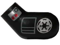 Arm, Left with Silver SW Imperial Logo and Dark Bluish Gray Pocket and Compad with Red Squares Pattern