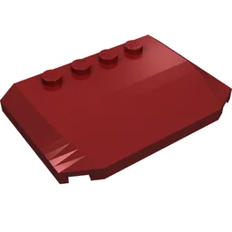 Brick Wedged, Curved Triple 4 x 6 x 2/3 with 4 Studs / Dark Red