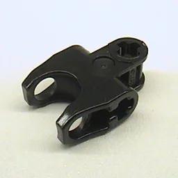 Technic Axle Connector 2 x 3 with Ball Socket [Closed Sides, Squared Ends, Open Lower Axle Holes] / Black