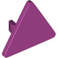 Lego Road Sign Clip-on 2.2 x 2.667 Triangular with Open O Clip / Magenta